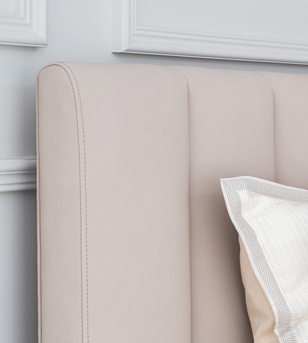 home bed精湛細密縫線 home bed訂製床架床頭縫線特寫