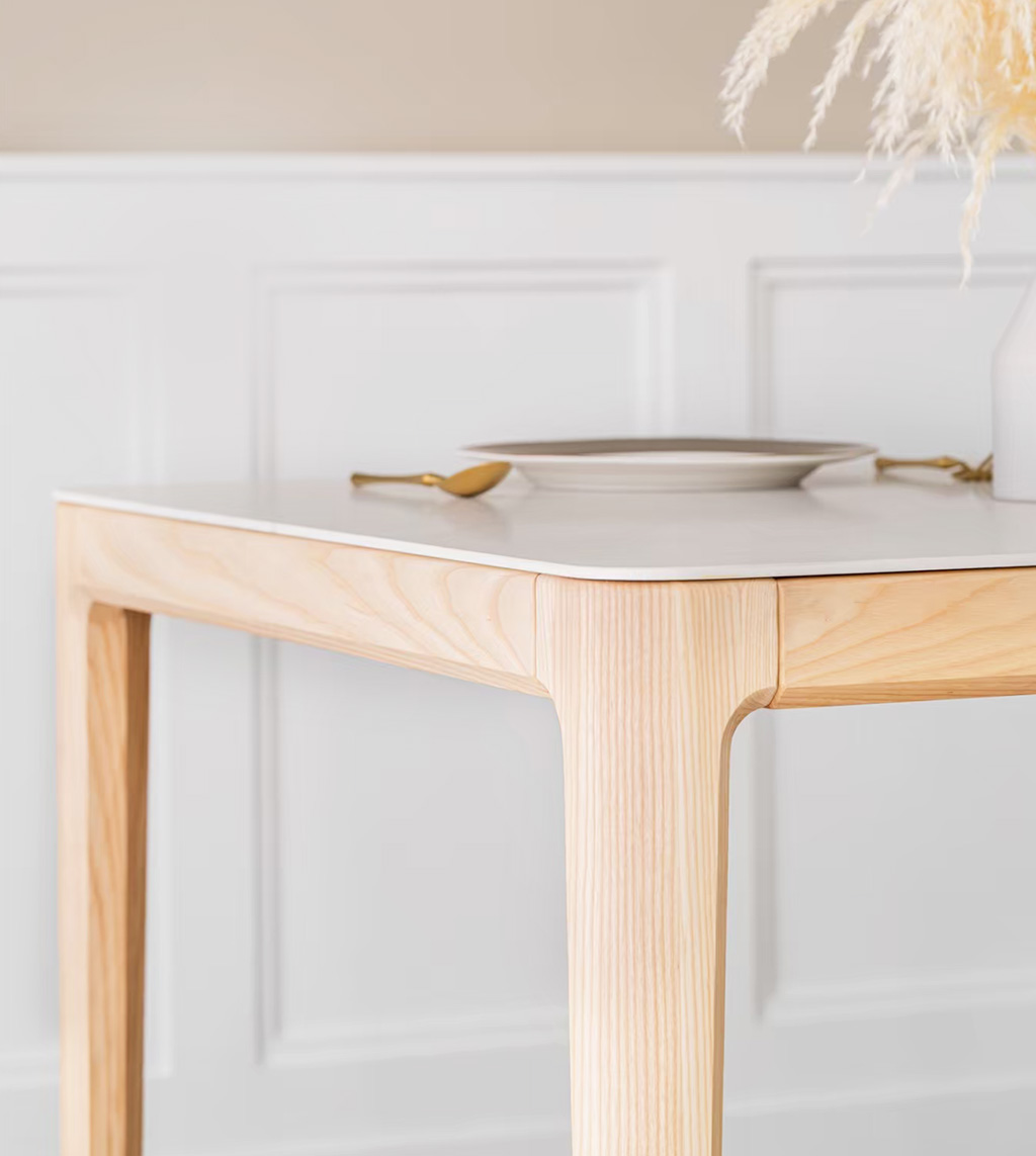 無痕陶板餐桌,刀切、火燒都不怕! 陶陶餐桌陶板桌面特寫