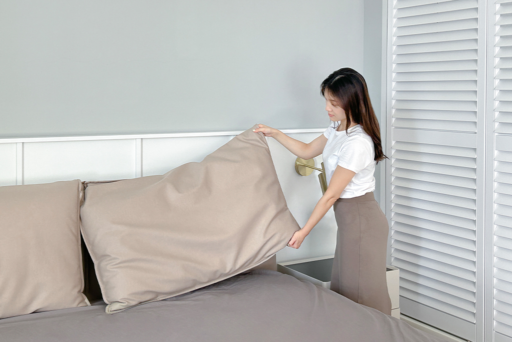 大象耳朵可摘卸背枕 大象耳朵床版背枕拆卸示意