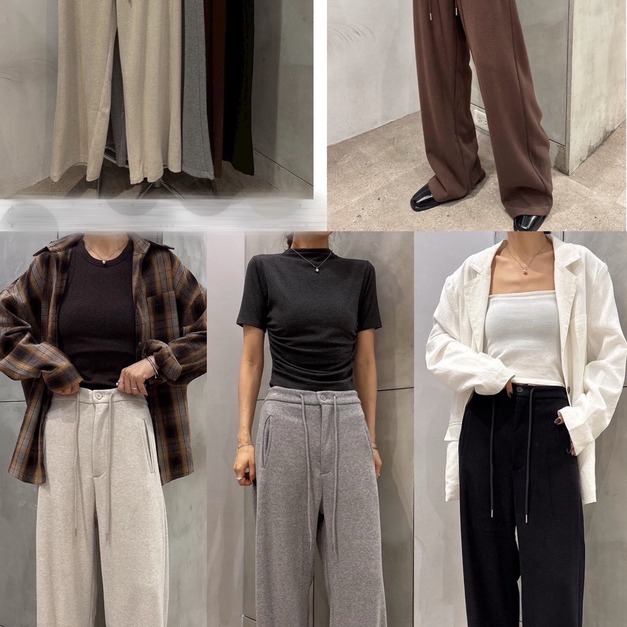 顯瘦垂墜磨毛寬褲 顯瘦垂墜磨毛寬褲