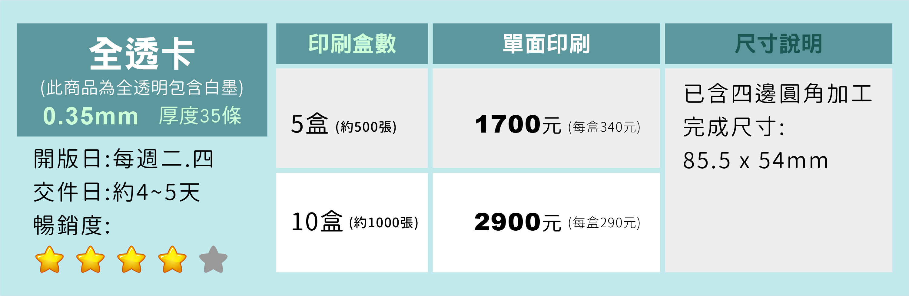 一級卡,象牙紙,萊妮紙,安格紙,超級合成卡,細紋紙,頂級卡,雙面亮膜,雙面霧膜,局部上光,頂級雙面局部上光,頂級卡雙霧,磨砂卡,絲絨卡,絲絨局部上光,星幻紙,頂級象牙紙,炫光紙,爵士紙,柳葉紙,細波紙,永采紙,瑞典一級卡,奇幻紙,棉絮紙,水彩紙,雅紋紙,美白儷紋紙,立體銀,銀箔卡,鑽石卡,立體彩鑽雙局,立體浮金,立體浮銀,立體彩鑽雙局,VIP卡,貴賓卡,信用卡,厚卡,名片印刷