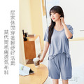 【Osun】莫代爾中大尺碼bra-t純色帶胸墊短袖短褲睡衣套裝寬鬆居家休閒服(顏色任選/CE407)_1 【Osun】莫代爾中大尺碼bra-t純色帶胸墊短袖短褲睡衣套裝寬鬆居家休閒服(顏色任選/CE407)_1