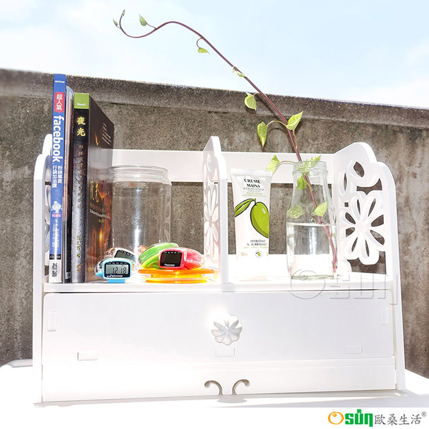 【Osun】DIY木塑板 白色雕花櫻花書架(CE178-YH40) 【Osun】DIY木塑板 白色雕花櫻花書架(CE178-YH40)