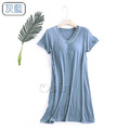 【Osun】莫代爾帶胸墊V領短袖大碼連衣裙睡衣居家休閒服(顏色任選/CE405V)_16 【Osun】莫代爾帶胸墊V領短袖大碼連衣裙睡衣居家休閒服(顏色任選/CE405V)_16
