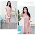 【Osun】棉質帶胸墊Smile短袖大碼連衣裙睡衣居家休閒服(顏色任選/CE405Smile)_9 【Osun】棉質帶胸墊Smile短袖大碼連衣裙睡衣居家休閒服(顏色任選/CE405Smile)_9