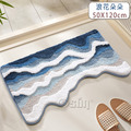 【Osun】50x120cm長條植絨ins風防滑墊浴室地墊吸水浴缸墊臥室床邊地毯腳墊(浪花朵朵CE474)_6 【Osun】50x120cm長條植絨ins風防滑墊浴室地墊吸水浴缸墊臥室床邊地毯腳墊(浪花朵朵CE474)_6
