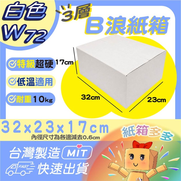 白色W72特級超硬白紙箱(特惠限量) 白色W72特級超硬白紙箱(特惠限量)