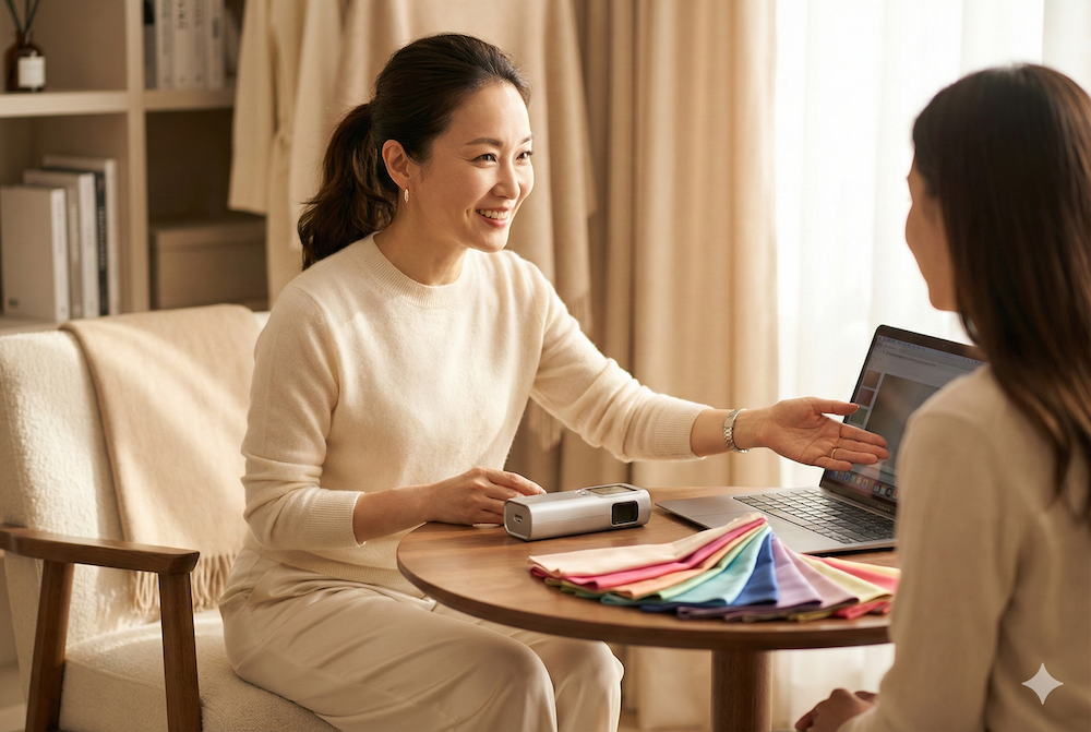 要分辨是日本還是韓系色彩鑑定,可以把「有沒有用機器」當成參考的判斷依據。