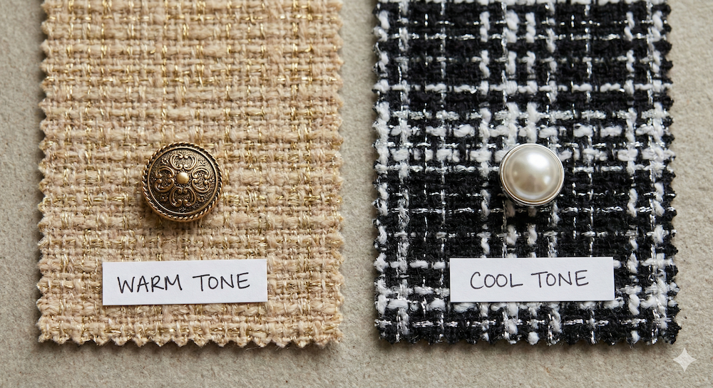 織線跟鈕扣,在小香風設計中佔有重要的份量