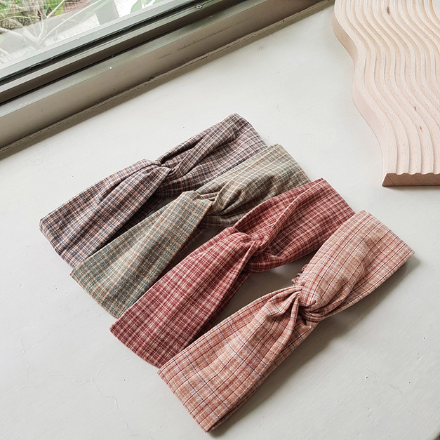 復古細格紋4色 | 交叉鬆緊髮帶 復古細格紋4色 | 交叉鬆緊髮帶