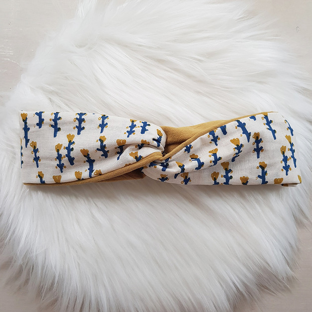 黃藍小樹 | 交叉鬆緊髮帶 黃藍小樹 | 交叉鬆緊髮帶