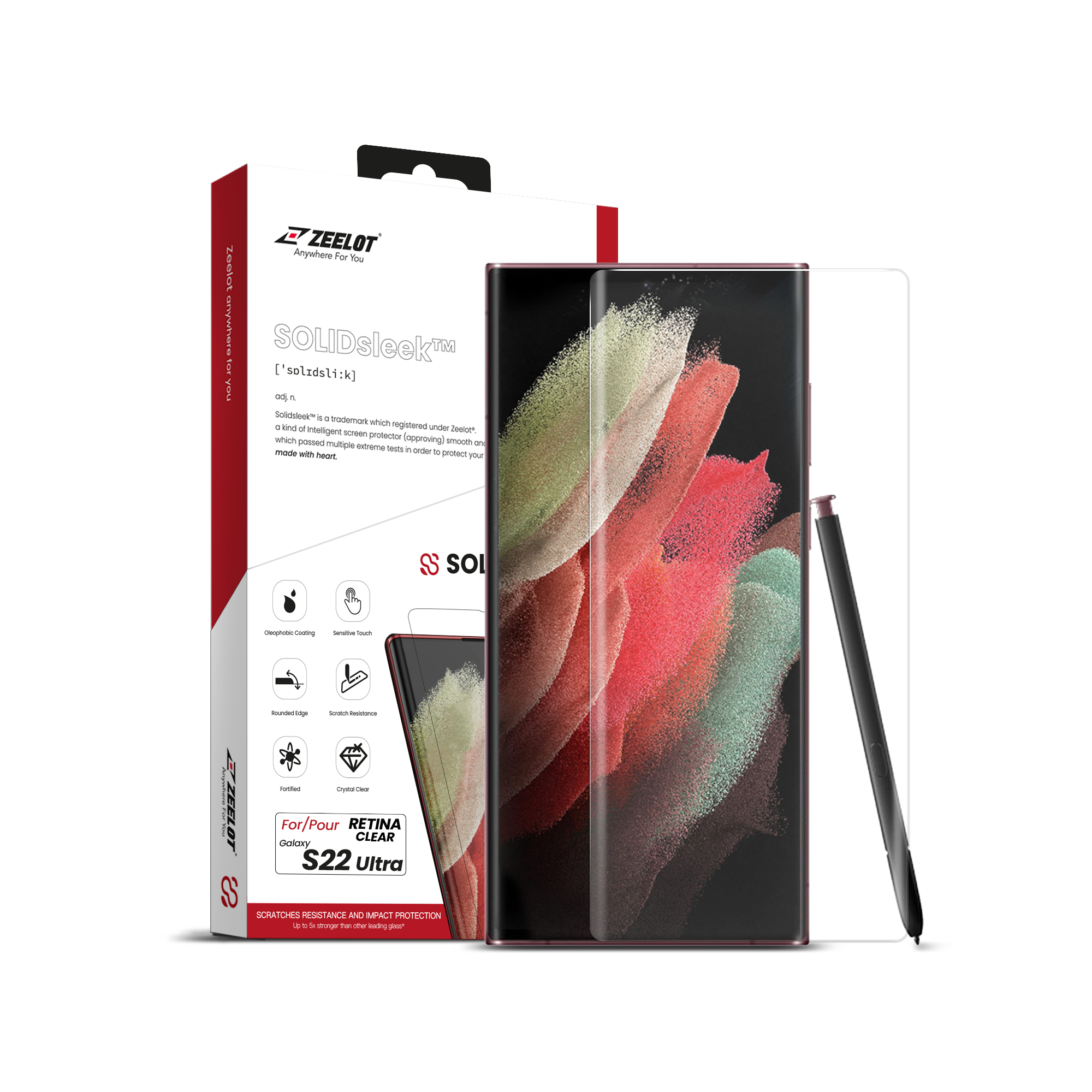 UV膠|高清透|Samsung S22 Ultra 滿版玻璃保護貼_6.8吋