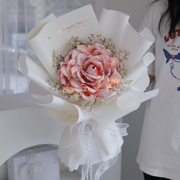 鈔票花束♡ 20張大單朵錢錢花 鈔票花束♡ 20張大單朵錢錢花