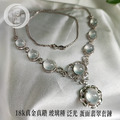 18k真金真鑽 玻璃種泛光蛋面翡翠套鍊_2 18k真金真鑽 玻璃種泛光蛋面翡翠套鍊_2