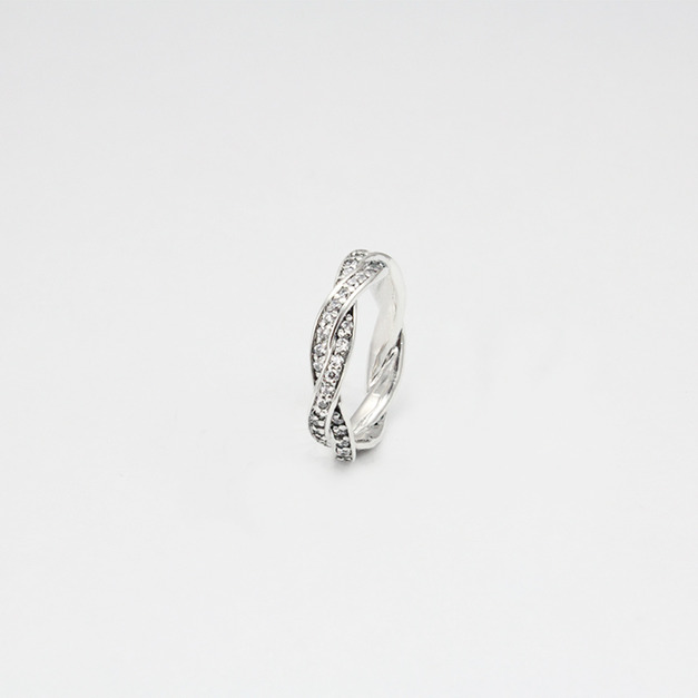 925純銀|排鑽辮子戒指 r92038