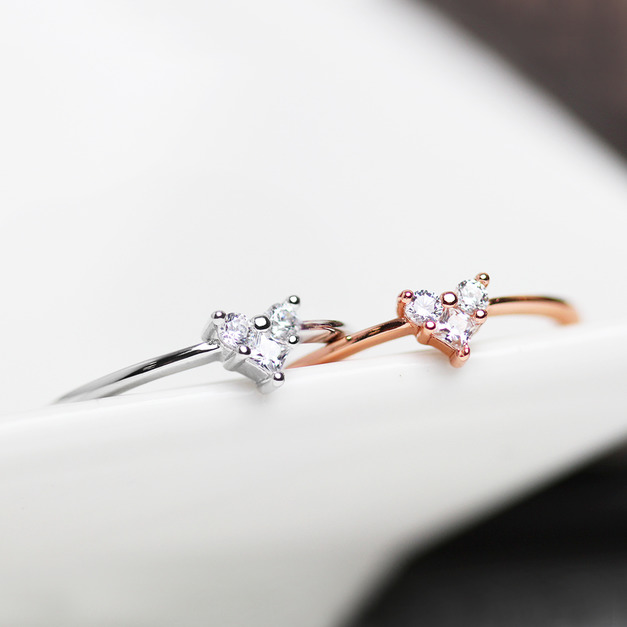 925純銀|珍愛美鑽戒指 RB-1203A-B