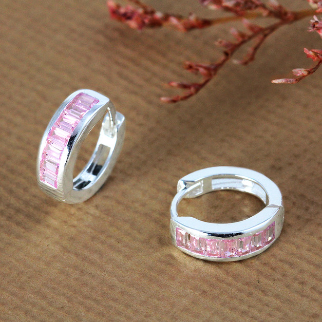 925純銀|經典排鑽易扣耳環 EL0152-1