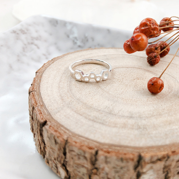 925純銀|指耀華麗戒指.六角狀 RL0206