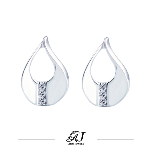 585K金|裸空曲線水滴耳環 JN73