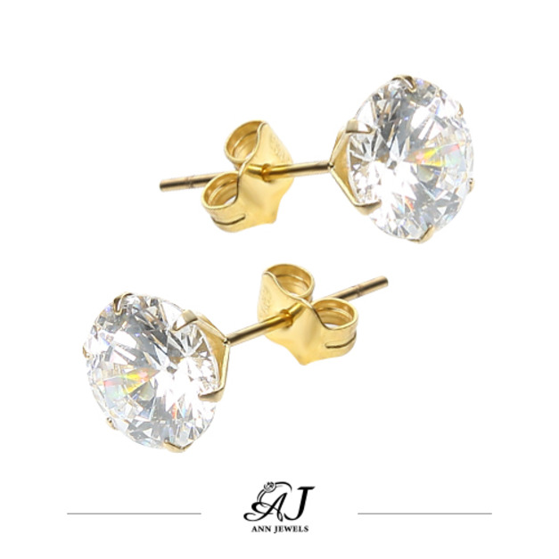 585K金|0.75單鑽耳環 e500000056