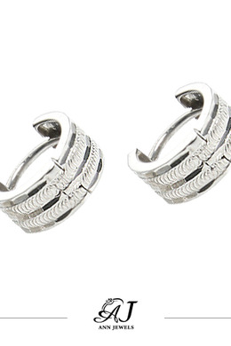 585K金|雙波紋易扣耳環 DE747 585K金|雙波紋易扣耳環 DE747