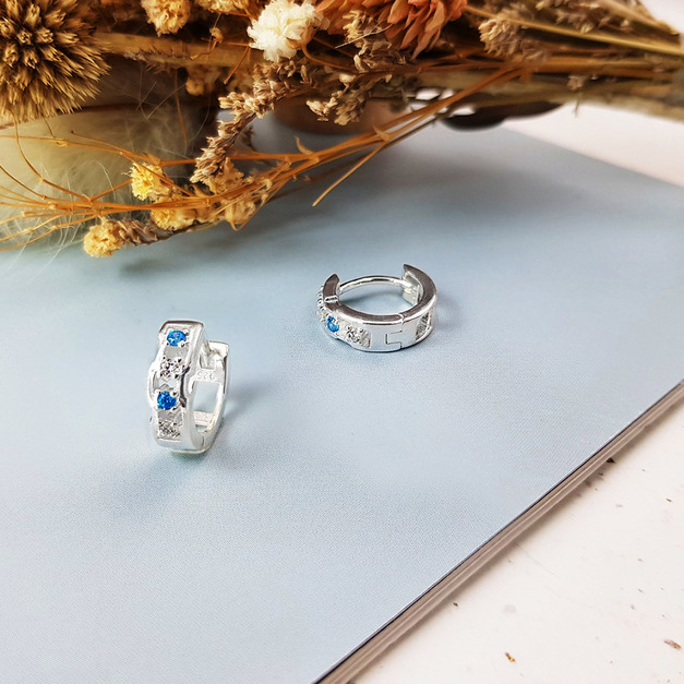 925純銀|海洋之星易扣耳飾 EL0343-3