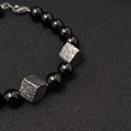 925純銀|方形波紋黑瑪瑙串珠手鍊 b91115_1 925純銀|方形波紋黑瑪瑙串珠手鍊 b91115_1