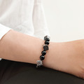 925純銀|方形波紋黑瑪瑙串珠手鍊 b91115_2 925純銀|方形波紋黑瑪瑙串珠手鍊 b91115_2