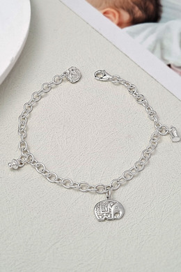 925純銀|奶嘴奶瓶與吉祥小象小孩手鍊 b91232 925純銀|奶嘴奶瓶與吉祥小象小孩手鍊 b91232