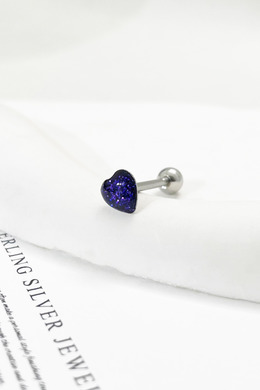 316L鋼|亮片愛心I形環(紫) s2149ZECAG-6 316L鋼|亮片愛心I形環(紫) s2149ZECAG-6