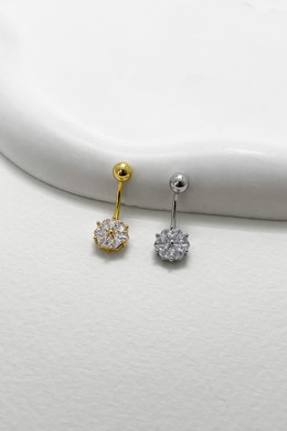 316L鋼|多角花肚臍環 s7162-A 316L鋼|多角花肚臍環 s7162-A