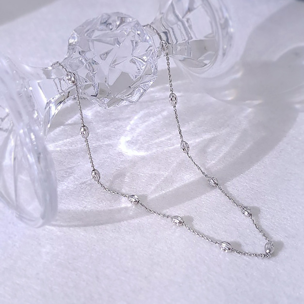 585K金|雕刻米珠鍊 ne550-bf18