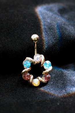 316L鋼|多色甜甜圈.肚臍環(金) s7168 316L鋼|多色甜甜圈.肚臍環(金) s7168