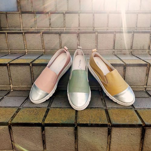 時尚玩色撞色拼接樂福休閒鞋