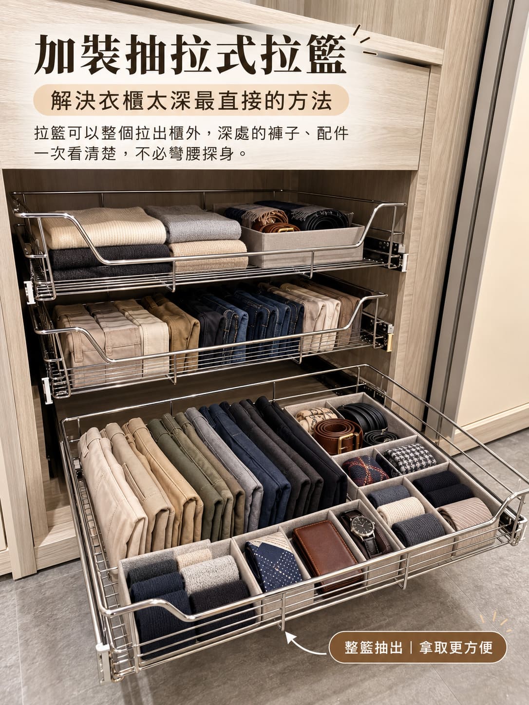 加裝拉籃與旋轉架