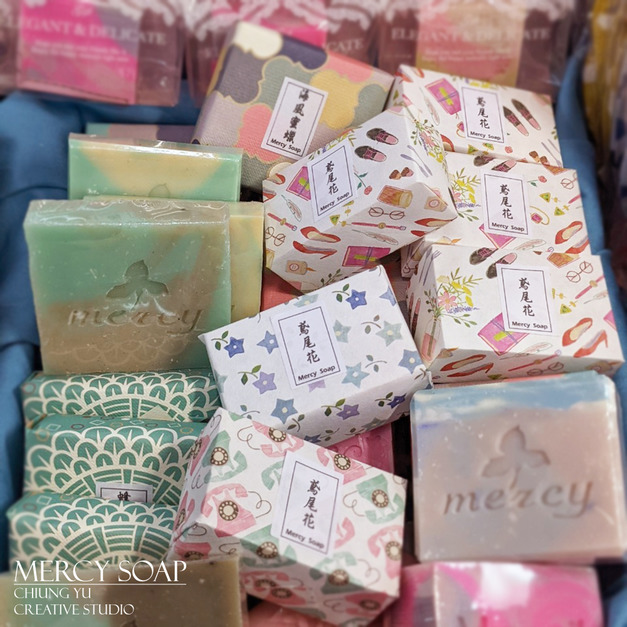 Mercy印花紙包裝版手工皂-70克///單顆入 Mercy印花紙包裝版手工皂-70克///單顆入