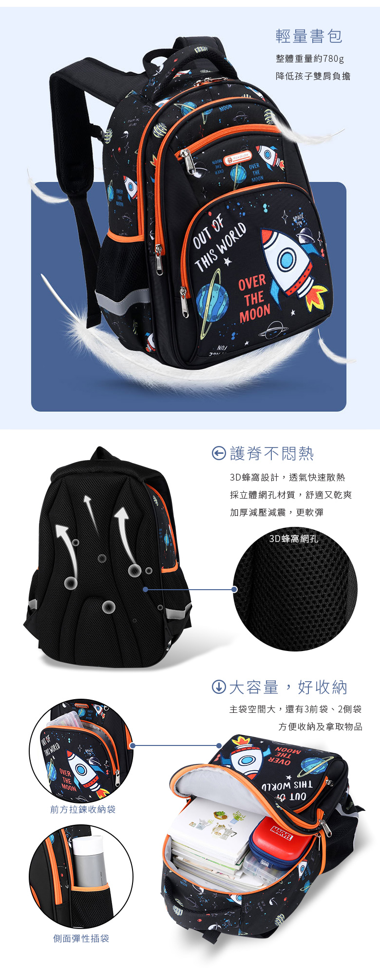 合牧生活-翱翔宇宙減壓護脊男孩書包
