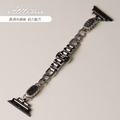 【ALL TIME 完全計時】《職人手作設計款》哥德風黑晶洞石 鋼鍊拼接 Apple watch通用錶帶 Ultra S10 S9 S8 S7 【ALL TIME 完全計時】《職人手作設計款》哥德風黑晶洞石 鋼鍊拼接 Apple watch通用錶帶 Ultra S10 S9 S8 S7