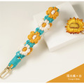 【ALL TIME 完全計時】俏麗花花腕帶手機掛繩(藍/橘) 附夾片_2 【ALL TIME 完全計時】俏麗花花腕帶手機掛繩(藍/橘) 附夾片_2