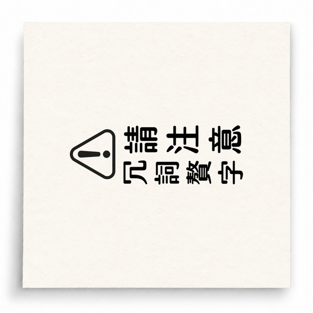 【B0121】 請注意冗詞贅字直式印章 【B0121】 請注意冗詞贅字直式印章