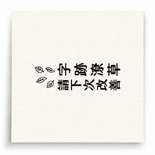 【B0123】 字跡潦草請下次改善直式印章 【B0123】 字跡潦草請下次改善直式印章