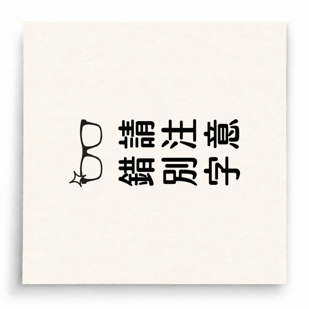 【B0114】 請注意錯別字直式印章 【B0114】 請注意錯別字直式印章