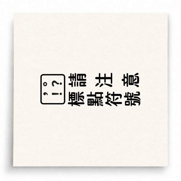 【B0113】 請注意標點符號直式印章 【B0113】 請注意標點符號直式印章
