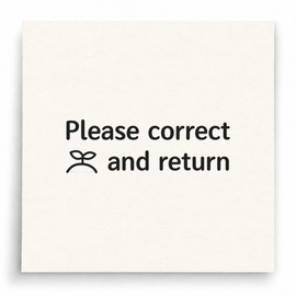 【B0096】 Please Correct and Return印章 【B0096】 Please Correct and Return印章