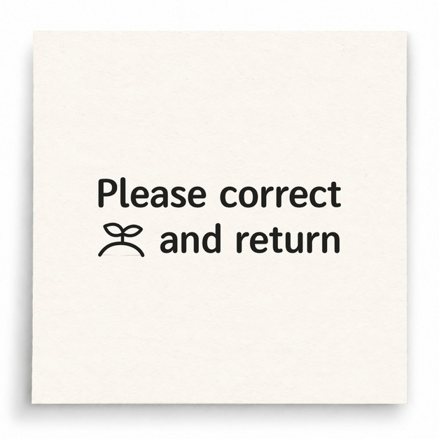【B0096】 Please Correct and Return印章 【B0096】 Please Correct and Return印章