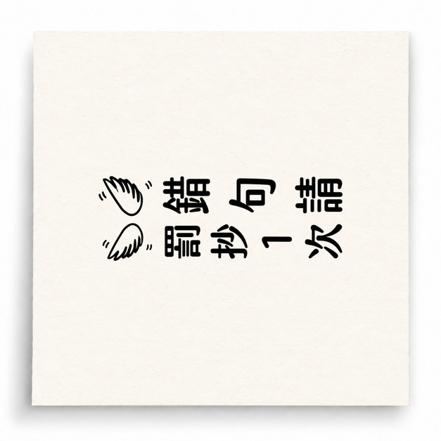 【B0126】 錯句請罰抄1次直式印章 【B0126】 錯句請罰抄1次直式印章