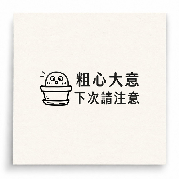 【B0054】 粗心大意下次請注意印章 【B0054】 粗心大意下次請注意印章
