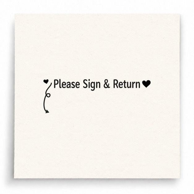 【B0107】 Please Sign and Return愛心版印章 【B0107】 Please Sign and Return愛心版印章