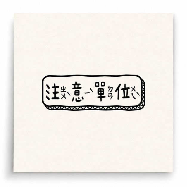 【B0280】 注意單位框線版印章 【B0280】 注意單位框線版印章