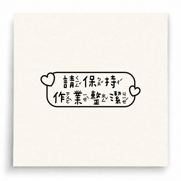 【B0244】 請保持作業整潔印章 【B0244】 請保持作業整潔印章